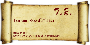 Terem Rozália névjegykártya